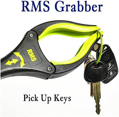RMS 2-Pack 32 Inch Extra Long Grabber Reacher with Rotating Jaw - Mobility Aid Reaching Assist Tool (Yellow)