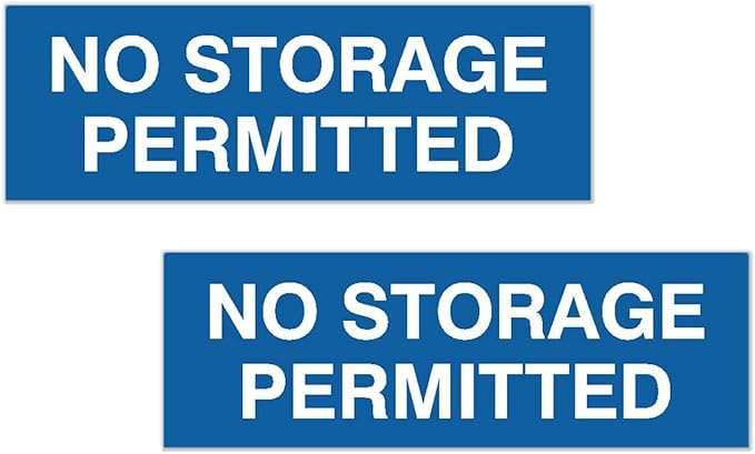 Signs ByLITA Basic No Storage Permitted Sign | Powerful Foam Tape (Blue) - Large 2 Pack
