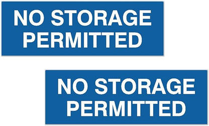 Signs ByLITA Basic No Storage Permitted Sign | Powerful Foam Tape (Blue) - Large 2 Pack
