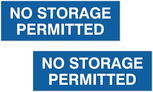 Signs ByLITA Basic No Storage Permitted Sign | Powerful Foam Tape (Blue) - Medium 2 Pack