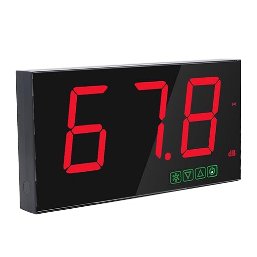 Wall Mounted Decibel Meter, Sound Level Meter 30-130dB with Alarm, USB Rechargeable Battery Level Indication - High Accuracy, Digital Display, Ideal for Industrial and