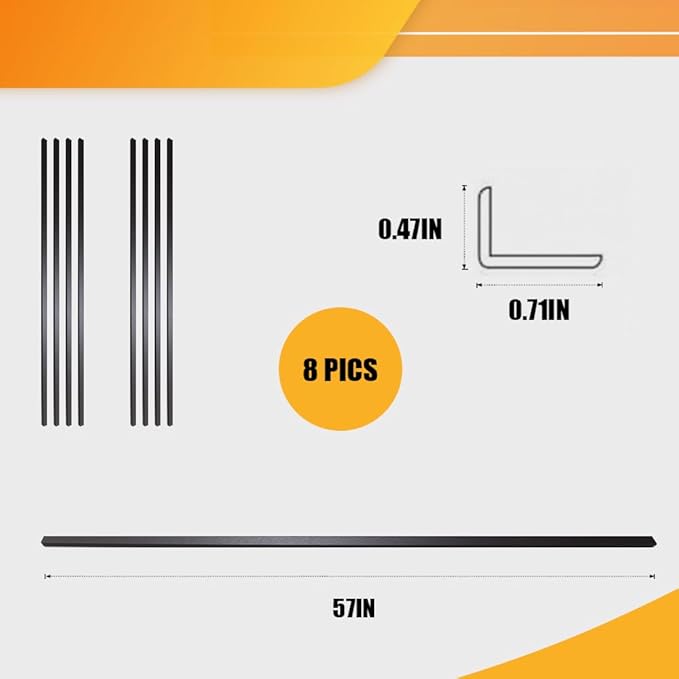OUZUGIE 8-Pack 57 Inches, WPC Slat Wall Panel Trim,Corner Guard for Low Grille (Metallic Dark Gray)