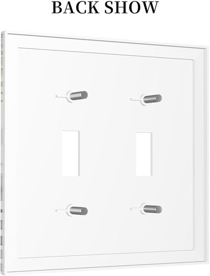 Green Tropical Palm Leaves Flower Plants Hummingbird Decorative Switch Plates 2 Gang Double Toggle Outlet Light Switch Cover Wall Plate Electrical Faceplate for Bed Room Living Room Decor