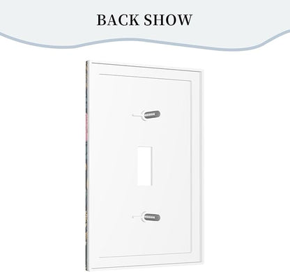 Decorative Light Switch Cover Multicolored Mushrooms Colorful Plant Single Toggle Switchplate 1 Gang Personalized Wall Plate Switchcover Decora Light Switch Plate for Home Office Decor