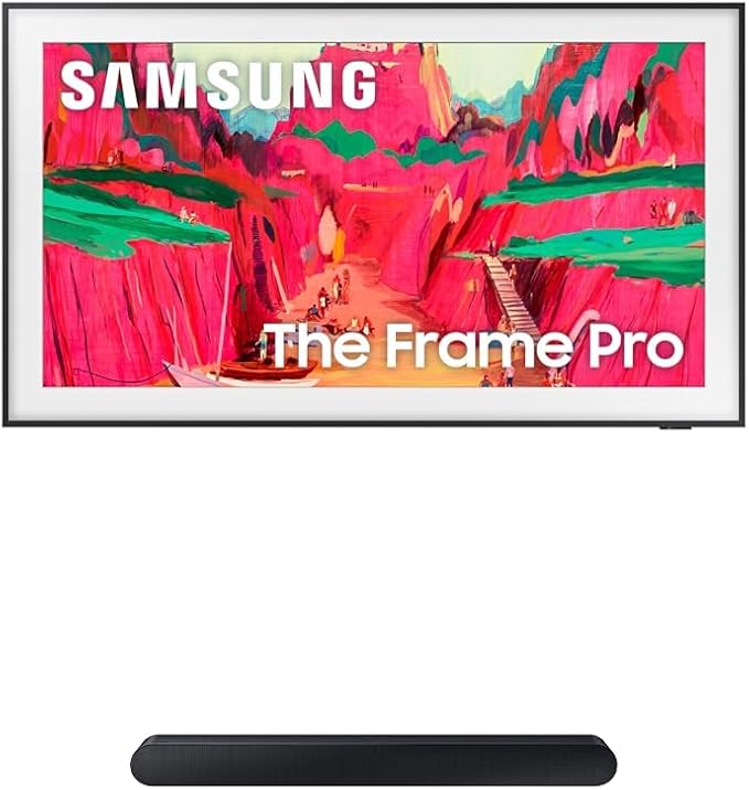 Samsung 65-Inch Class The Frame Pro LS03FW 4KNeo QLED Mini LED Smart TV (2025 Model) with Wireless One Connect + SAMSUNG S60D 5.0ch Soundbar w/Wireless Dolby Atmos Audio,All-in-One Design, HW-S60D/ZA