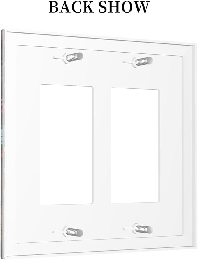Decorative Outlet Covers Hip Hop Street Graffiti Flame Car 2 Gang Double GFCI Rocker Electrical Wall Panels Light Switch Cover Plate for Bedroom living Room Decor