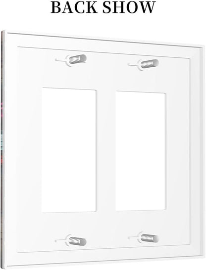 Decorative Outlet Covers Hip Hop Street Graffiti Flame Car 2 Gang Double GFCI Rocker Electrical Wall Panels Light Switch Cover Plate for Bedroom living Room Decor