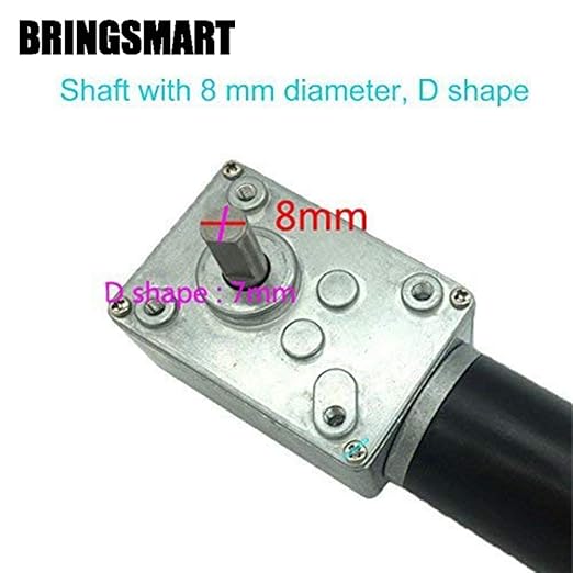 Bringsmart Self-Locking 24V 160rpm DC Worm Gear Motor 10kg.cm Reversed Mini Turbine Geared Motor for DIY Robot Curtain Machine Rotating Table Door Lock (24V 160rpm)