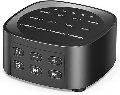 Sleepbox Sleep White Noise Sound Machines with 25 Soothing Sounds 36 Volume Levels 5 Timers Visible Sound Catalog Portable Size Memory Function for Home Office and Travel