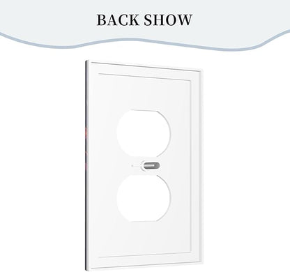 Decorative Outlet Covers Purple Space Astronaut Planet 1 Gang Duplex Light Switch Cover Plate Wall Plates for Electrical Outlets Electrical Switchplate Face Plate for Bedroom Home Decor