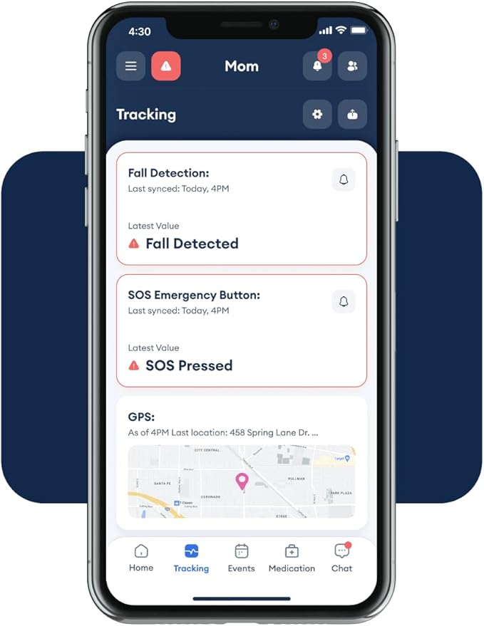 Safety+ 4G Medical Alert System for Seniors: Watch-Style, Fall Detection, 24/7 Monitor, WiFi Locate, SOS Button, Small, Lightweight, (Call to Activate)