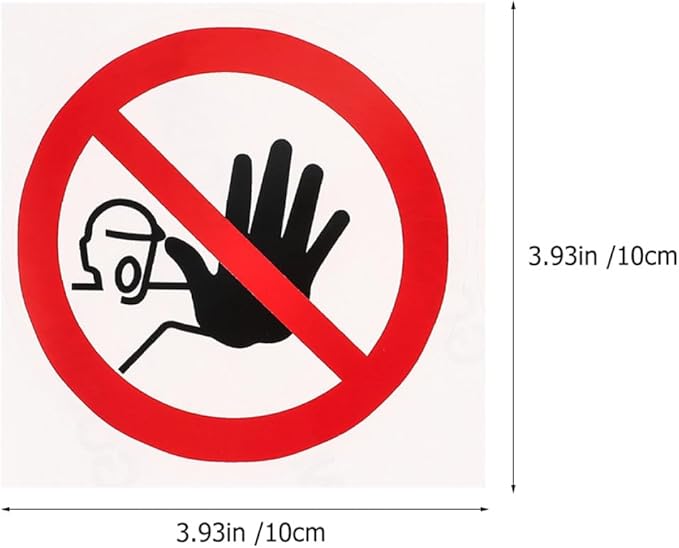 5pcs No Entrance Warning Label Stickers Safety Caution Decal Warning Sign for Industrial and Construction Use Adhesive for Surfaces