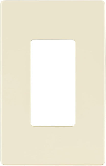 LIDER Matte Finish Decorator Switch Cover, Screwless Wall Plate, Mid-Size 1-Gang 4.88" x 3.11", Unbreakable Polycarbonate Thermoplastic, UL Listed, LSWP-31M-LA, Light Almond