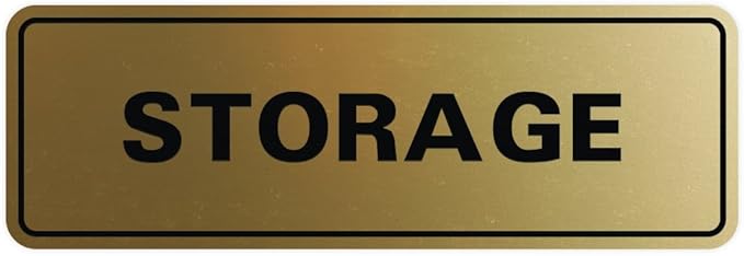 Standard STORAGE Door/Wall Sign - Brushed Gold - Large (1 Pack)