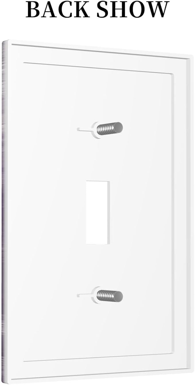 Purple Daisy White Floral Butterfly Flowers Single Toggle Light Switch Cover plate Outlet Cover Decorative Switchplate Wall Plates Electrical Panel Cover for Bathroom Living Room 5 X 3 IN