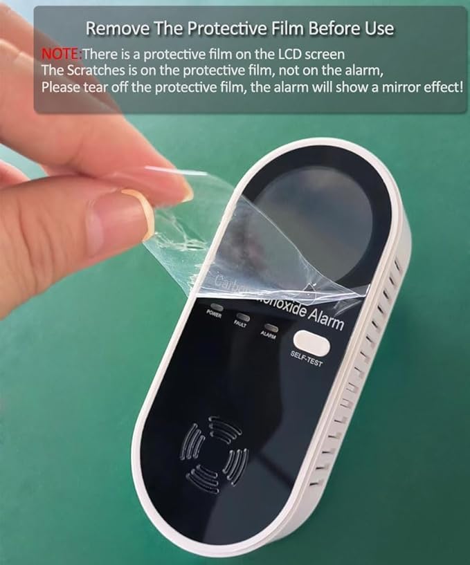 3 in 1 Carbon Monoxide Detector, KH Alert Portable Carbon Monoxide Detectors for Travel, Plug in Carbon Monoxide Detector with Temperature Humidity Sensor Built-in, Easy to Read & Install