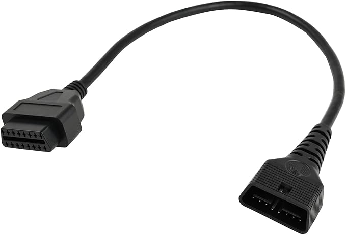 iKKEGOL Full 16 Pin OBD2 OBD II Male to Female Extension Cable Cord Diagnostic Tool Adapter for Auto Car Vehicle Truck 24V All OBD2 Port Plug Connector 24AWG (50CM/20INCH)