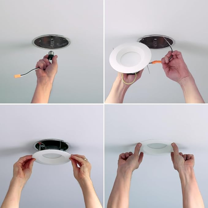 Halo 5-inch and 6-inch White Integrated Recessed Ceiling Light 90 CRI Title 20 Compliant LED Retrofit Trim, 5000K Daylight Recessed Light