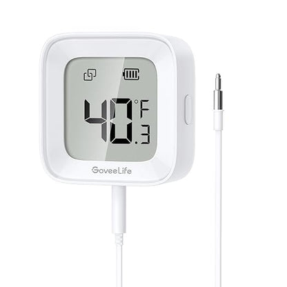 GoveeLife Freezer Thermometer Alarm, Smart Bluetooth Temperature Monitor Sensor for Refrigerator, 197 Ft Connecting Range APP Alert with Anti-False for Freezer (WiFi Gateway Not Included)