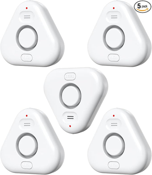 Smart Water Leak Detectors for Home WiFi with App Alerts, Stechro Ajustable 120dB Water Sensor Alarm Leak Detector for Basements Sink Kitchen Laundry, 5 Water Sensors & 1 Rechargeable Gateway