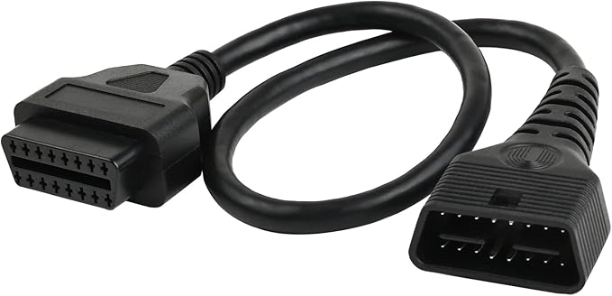 iKKEGOL Full 16 Pin OBD2 OBD II Male to Female Extension Cable Cord Diagnostic Tool Adapter for Auto Car Vehicle Truck 24V All OBD2 Port Plug Connector 24AWG (50CM/20INCH)