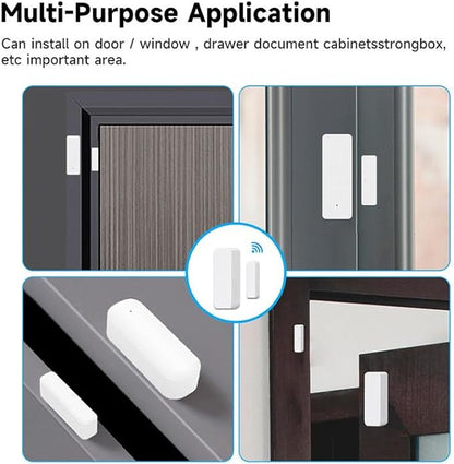 WiFi Door Window Sensor,Smart Door Open/Closed Detector with App Alert,Wireless Entry Detector Sensor Alarm for Home Security&Automation (2Pack)
