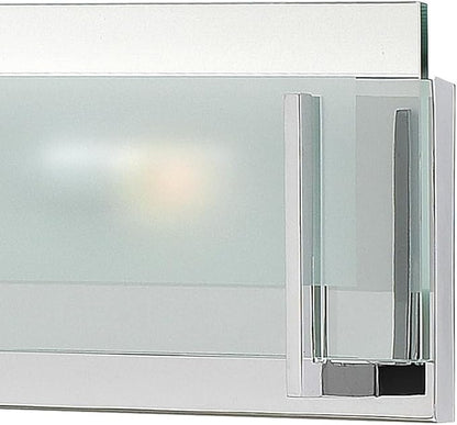 Hinkley Latitude Extra Large Six Light Bath Vanity - Modern, Inside Etched Clear Glass Panel, Bulbs Included - Chrome Finish