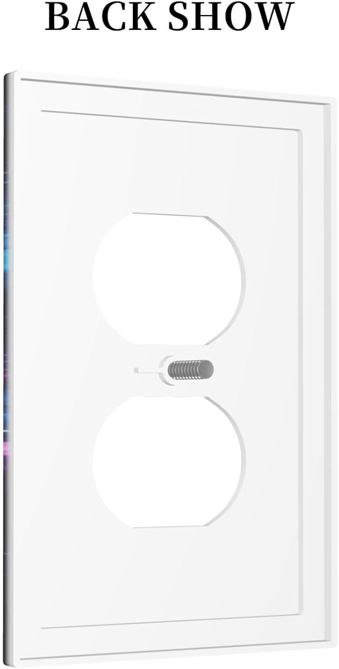 Outer Space Colorful Starry Sky Galaxy Planet Outlet Covers 1 Gang Duplex Light Switch Cover Decorative Switch Plates Electrical Receptacle Faceplate Wall Plate for Bed Room Living Room Decor