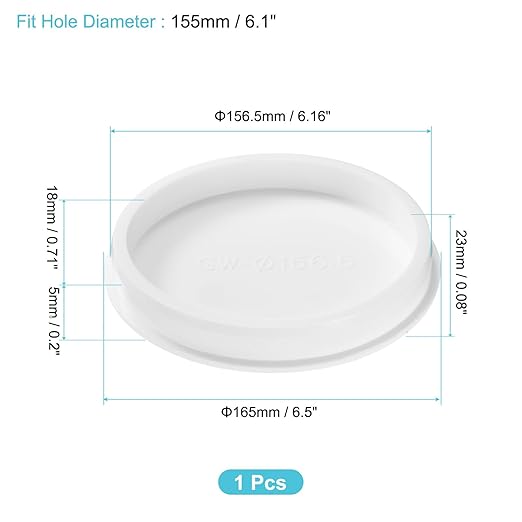 uxcell 1Pcs Silicone Hole Plug, Waterproof Round Rubber Stoppers Bottle Seal Plugs Tube Pipe End Caps for 155mm/6.1" Hole for Bathtub Bottle, White