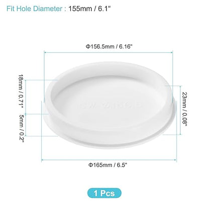 uxcell 1Pcs Silicone Hole Plug, Waterproof Round Rubber Stoppers Bottle Seal Plugs Tube Pipe End Caps for 155mm/6.1" Hole for Bathtub Bottle, White