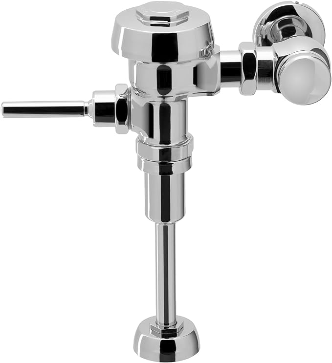 Sloan Royal 186 Exposed Manual Urinal Flushometer, 0.5 GPF Flush Valve - Single Flush Non-Hold-Open Handle, Fixture Connection Top Spud, Polished Chrome Finish, 3912697
