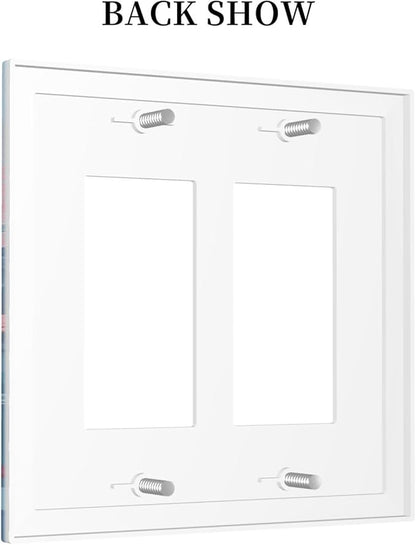 Decorative Outlet Covers Colorful Watercolor Flowers Wildflower Plants 2 Gang Double Rocker Light Switch Cover Plate Electrical Switch Plate Cover Decorate GFCI Wall Plate for Bathroom Home Decor