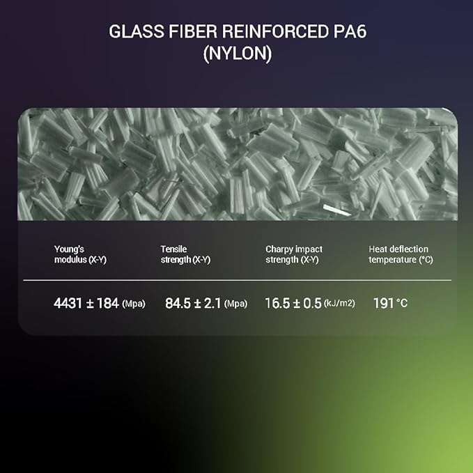 Polymaker Fiberon PA6-GF Glass Fiber Nylon Filament 1.75mm Grey 3kg, Fiberon PA6-GF Nylon Warp Free 1.75mm 3D Printing Filament