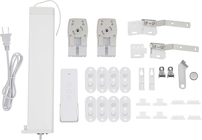Motorized Curtain Track Kit with Remote & Smartphone App - Compatible with Alexa & Google Home, DIY Electric Curtain Rod for Smart Home, White, 7-14ft Adjustable Length, 88lbs Capacity