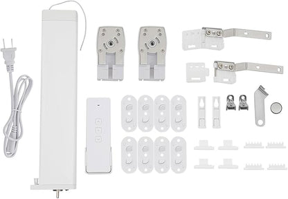 Motorized Curtain Track Kit with Remote & Smartphone App - Compatible with Alexa & Google Home, DIY Electric Curtain Rod for Smart Home, White, 7-14ft Adjustable Length, 88lbs Capacity