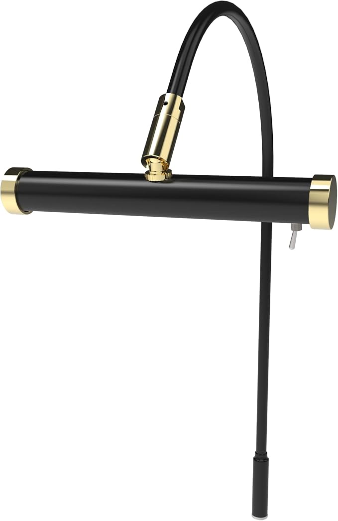 Cocoweb 6 Inch Tru-Slim Black and Brass Picture Light - LED, 2700K, Adjustable Arm, Plug-in, Toggle Switch, Sleek and Compact Design