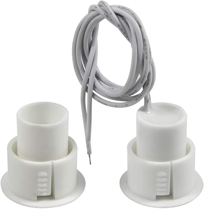Recessed Door Contacts NC Security Alarm Window Sensors With Magnetic Reed Switch. 3⁄4 Inch Door Contact Position Switches DCS Work with All Access Control and Burglar Alarm Systems White 5pcs