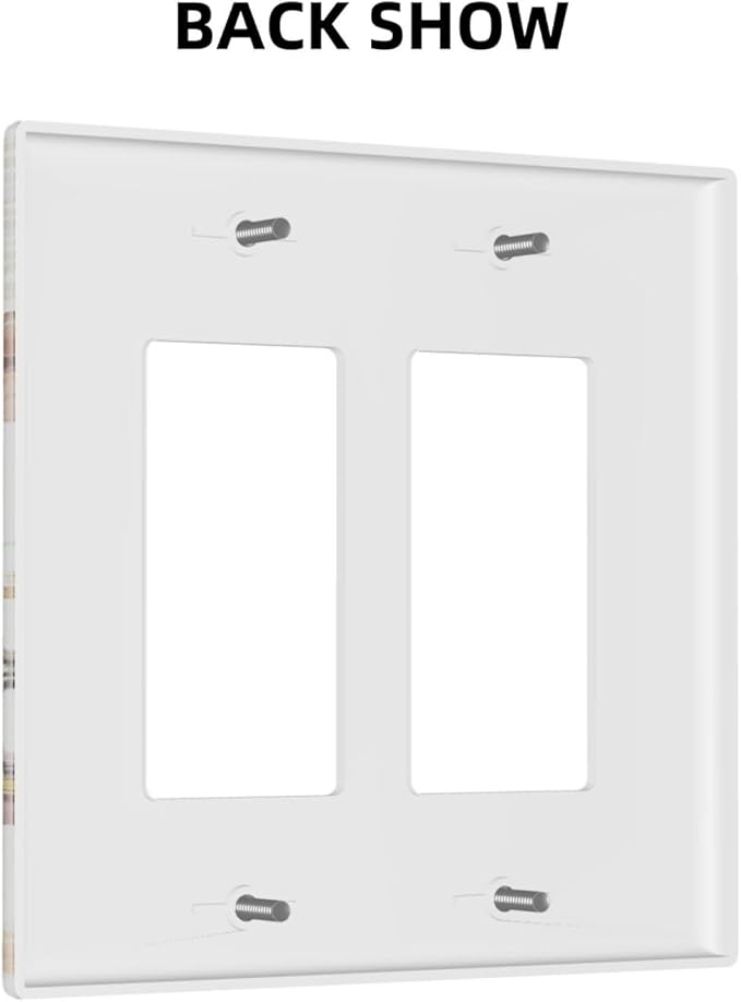 Decorative Outlet Covers Rustic White Butterfly Flowers Leaves 2 Gang Wall Plate Double Rocker Two Switch Wall Cover Plate Light Switch Cover Plate Faceplate for Country Bedroom Decor