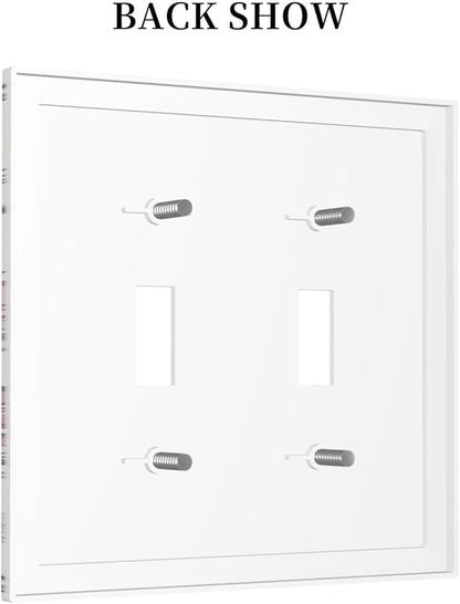 Decorative Switch Plates Modern Watercolor Flower Pink White Wildflower 2 Gang Double Toggle Wall Plate Outlet Light Switch Cover Electrical Faceplate for Bedroom Home Decor