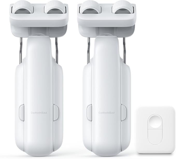 SwitchBot 2025 Automatic Curtain Opener 3 Rod-Bluetooth Remote Control, WiFi&Smartphone Control, Upgraded High-Performance, Add Hub to Compatible with Alexa, Google Home, HomeKit