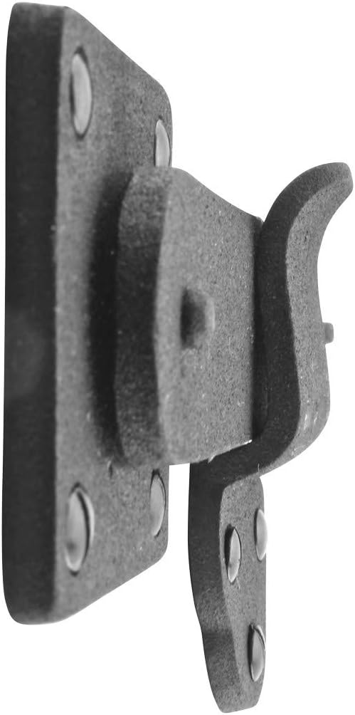 Renovators Supply Manufacturing Door Latch 5 3/4 in. Black Wrought Iron Gate Latch/Barn Door Latch Lock with Mounting Hardware