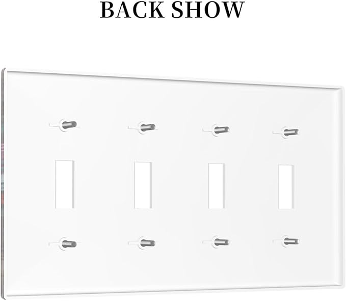 Light Switch Covers Hip Hop Street Graffiti Flame Car Quad Toggle Electrical Faceplate 4 Gang Wall Plate Decorative Switch Plates for Bedroom living Room Decor