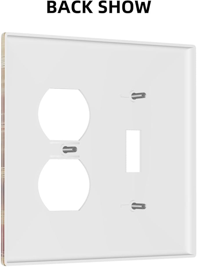 Decorative Outlet Covers Golden Leaf Red Peony Flowers Floral 2 Gang Wall Plate Cover Single Toggle Duplex Combo Two Switch Light Switch Cover Plate Jumbo Faceplate