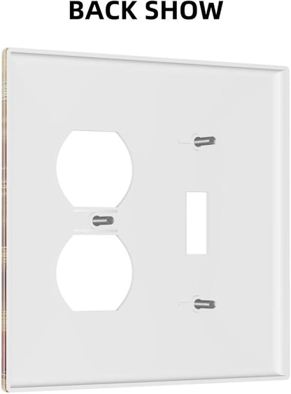 Decorative Outlet Covers Golden Leaf Red Peony Flowers Floral 2 Gang Wall Plate Cover Single Toggle Duplex Combo Two Switch Light Switch Cover Plate Jumbo Faceplate