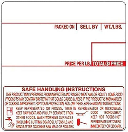 VisionTechShop LST-8040 Printing Scale Label, All RED Letters, 58 x 60 mm, UPC 12 Rolls
