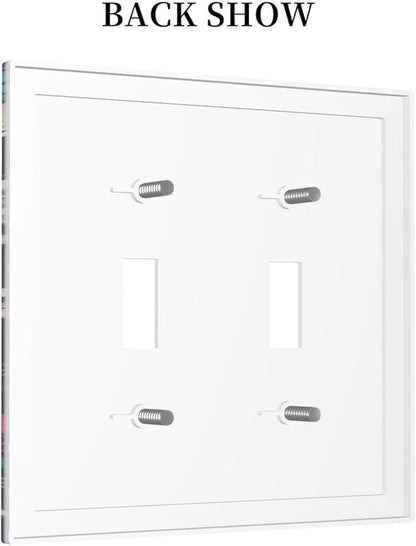 Decorative Switch Plates Pirate Colourful Skeleton Red Hat 2 Gang Double Toggle Outlet Light Switch Cover Wall Plate Electrical Faceplate For Farmhouse Cabin Decor