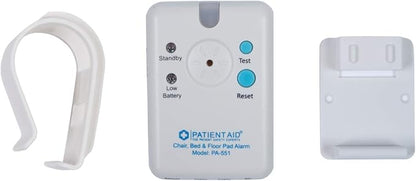 Patient Aid Advanced Bed and Floor Alarm for Elderly Monitoring - 10" x 30" Underpad with Motion Sensor Bed Alarm, 3 Ring Chime & 3 Mounting Options, with AC Adapter & 9V Battery