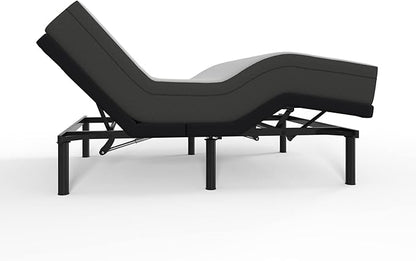Blissful Nights e4 Twin XL Adjustable Bed Base Frame with 10" Medium Firm Gel Infused Memory Foam Mattress