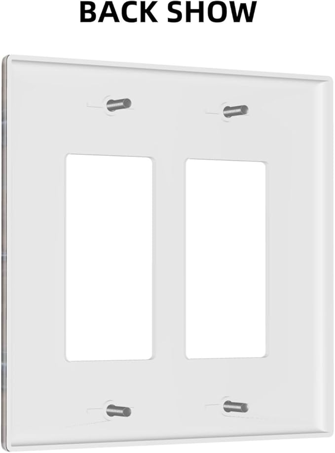 Decorative Outlet Covers Vintage Brown Wood Barn Door 2 Gang Light Switch Cover Plate Double Rocker Wall Plate Switch Plate Covers Faceplate for Farmhouse Home Decor （2 Pack）