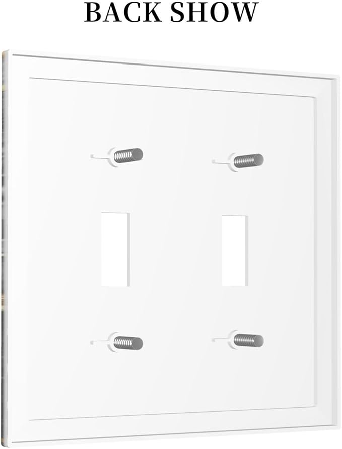 Decorative Light Switch Plate Covers Modern Abstract Black Gold Marble 2 Gang Light Switch Cover Plate Double Toggle Wall Plate Outlet Covers for Bathroom Decor （2 Pack）